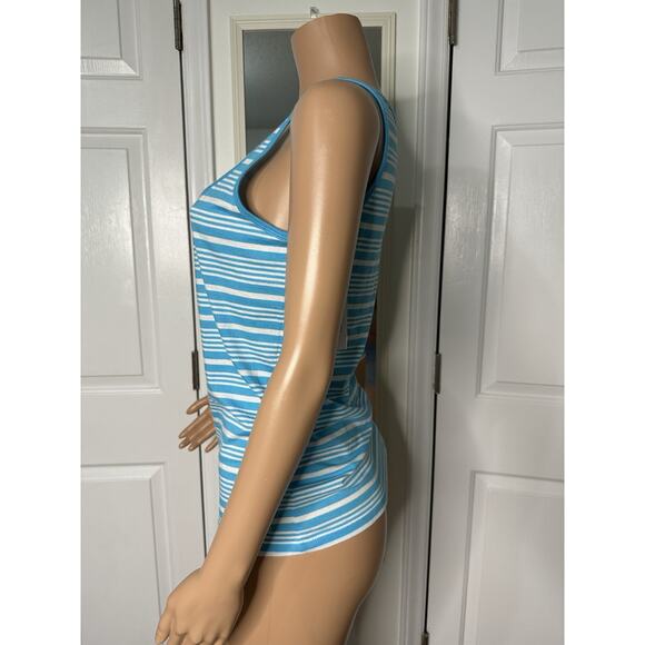 Vineyard Vines Starboard Striped Tank Antigua Stripe Cerulean Blue Medium NWT - Picture 2 of 7